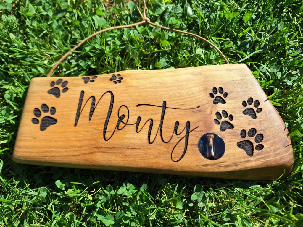 Namensschild für Haustiere mit Erbgut, Fell Andenken, Erbgut Schmuck