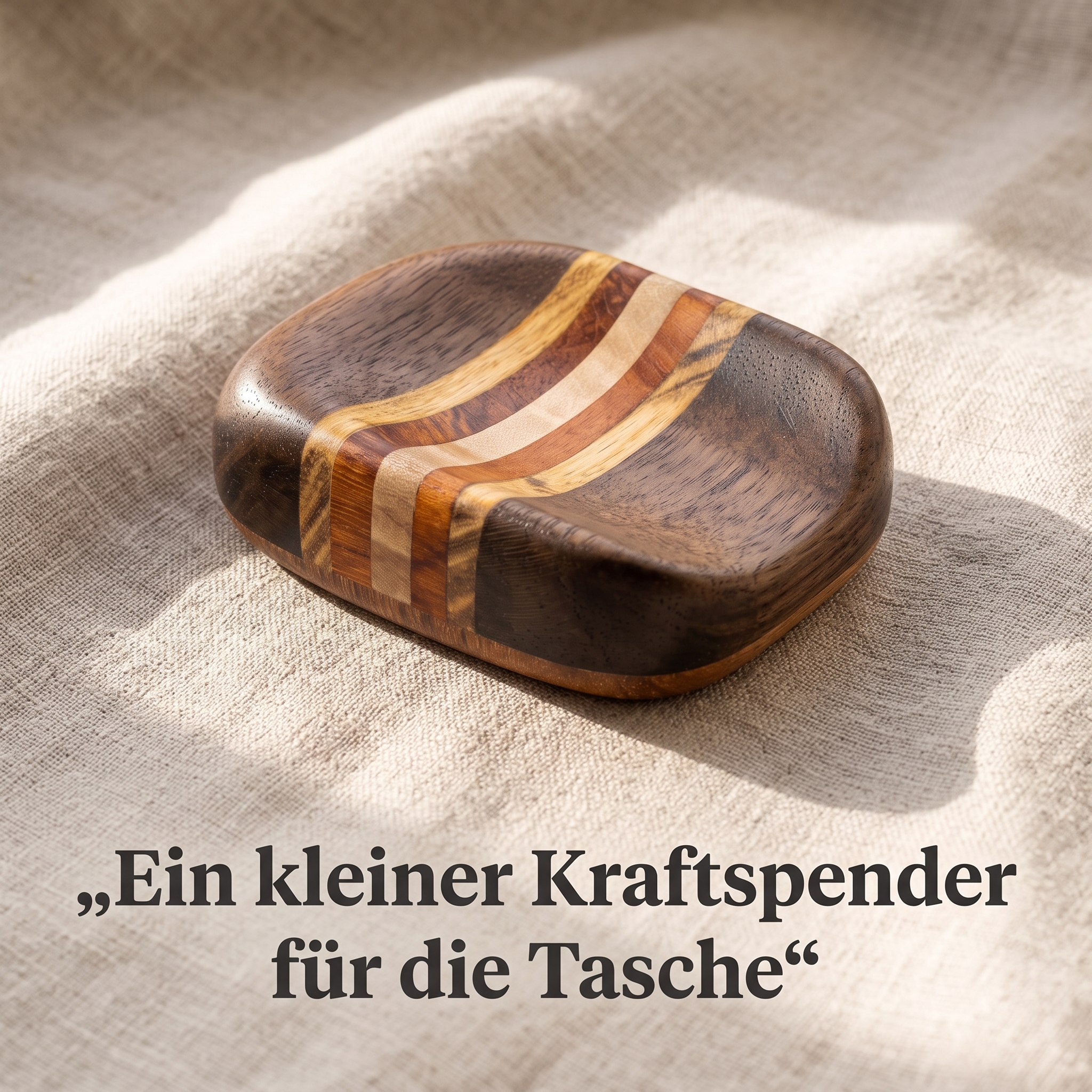 Seelenstein Holz mit Daumenkuhle – Bild 2