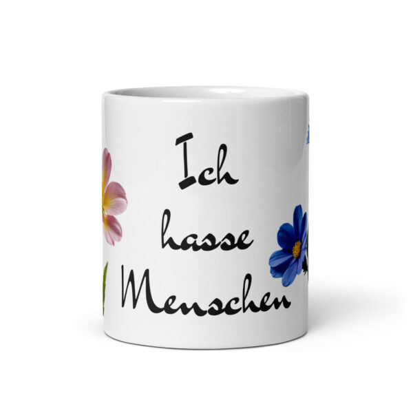 Ich hasse / Weiße, glänzende Tasse – Bild 4