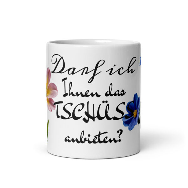 TSCHÜSS / Weiße, glänzende Tasse – Bild 4
