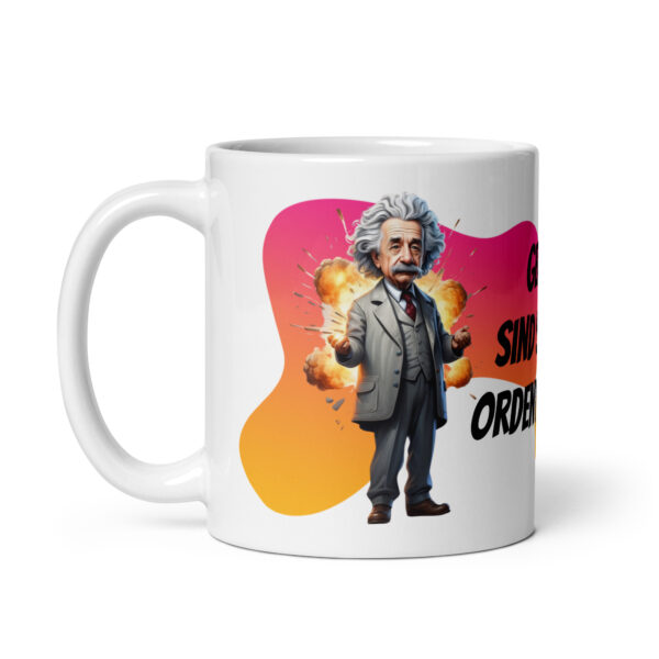 Einstein 3 / Weiße, glänzende Tasse – Bild 3