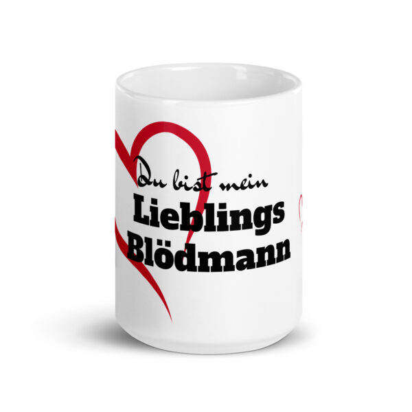 Blödmann / Weiße, glänzende Tasse – Bild 7