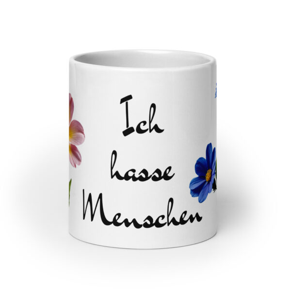Ich hasse / Weiße, glänzende Tasse