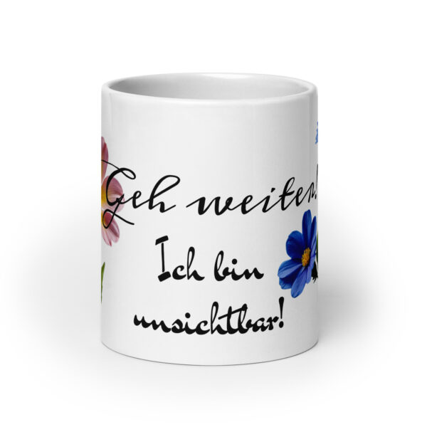 Unsichtbar! / Weiße, glänzende Tasse