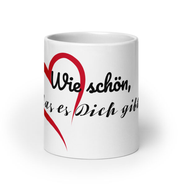 Wie schön / Weiße, glänzende Tasse