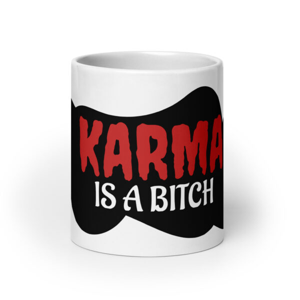 Karma / Weiße, glänzende Tasse