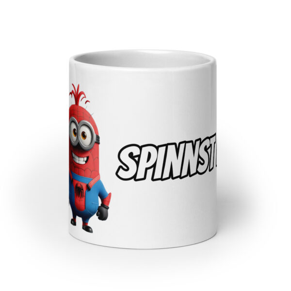 Spinnst / Weiße, glänzende Tasse