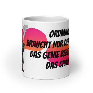 Einstein 2 / Weiße, glänzende Tasse