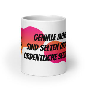 Einstein 3 / Weiße, glänzende Tasse