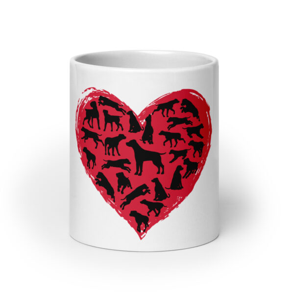 DogLove 5 / Weiße, glänzende Tasse