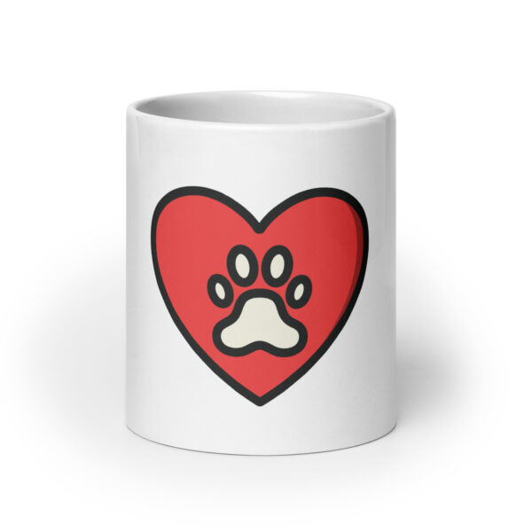 DogLove 1 / Weiße, glänzende Tasse