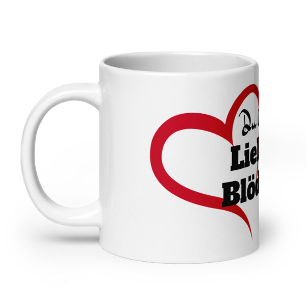 Blödmann / Weiße, glänzende Tasse – Bild 9